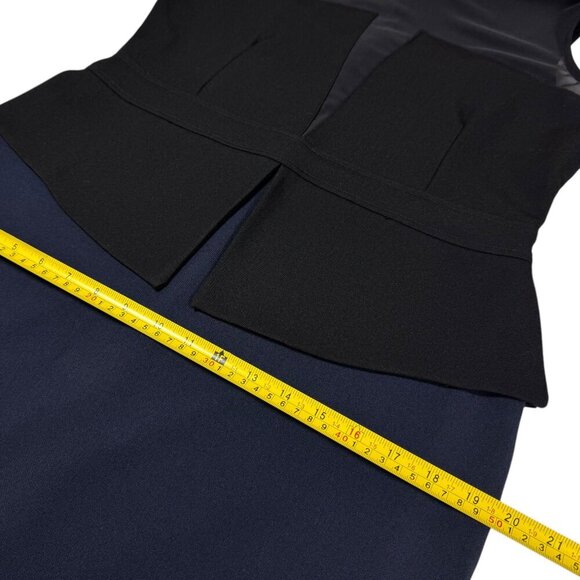 NWOT LRK Peplum Dress Sz 8 Black Navy Knee Length Work Career Office Siren Event - Picture 8 of 16